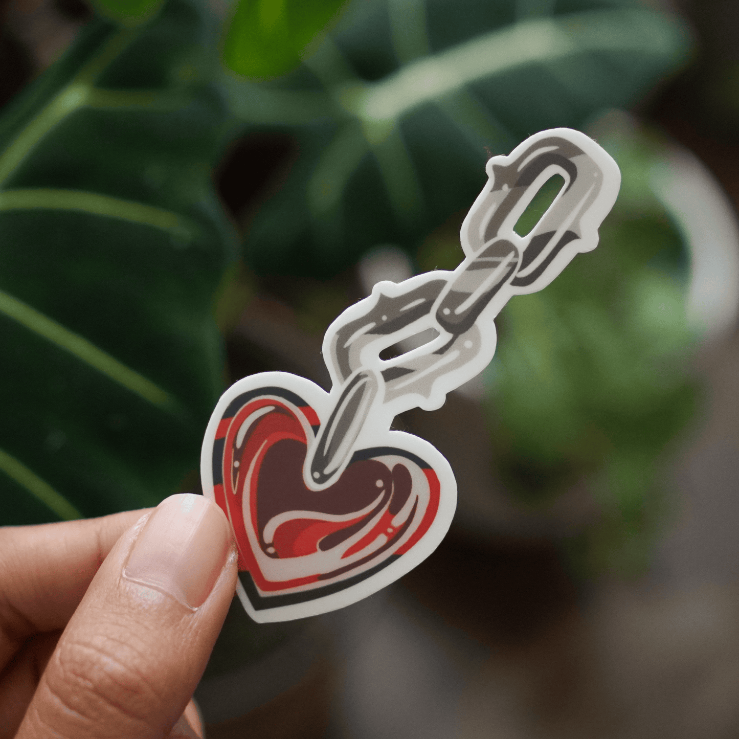 Heart Chain Vinyl Sticker