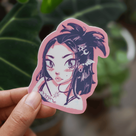 Pink Girl Vinyl Sticker
